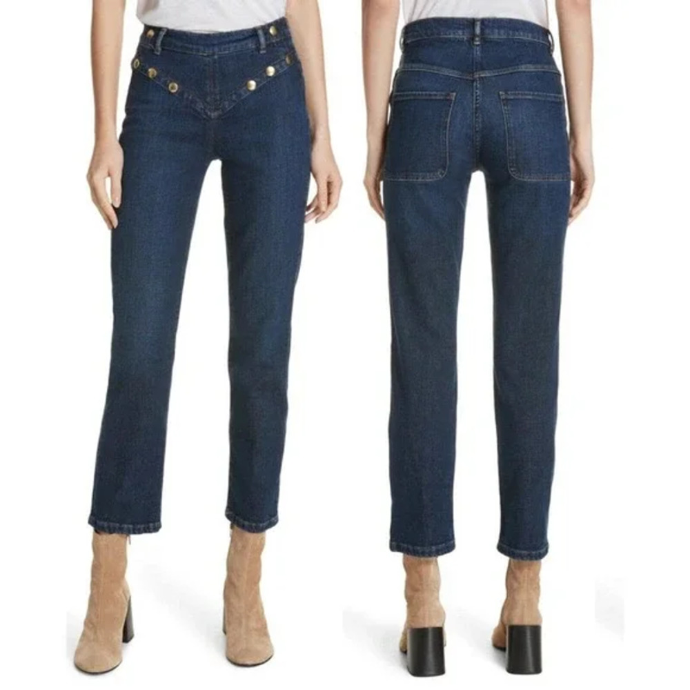 Frame Le High Embellished Straight Jeans Waldane Women's Size 25